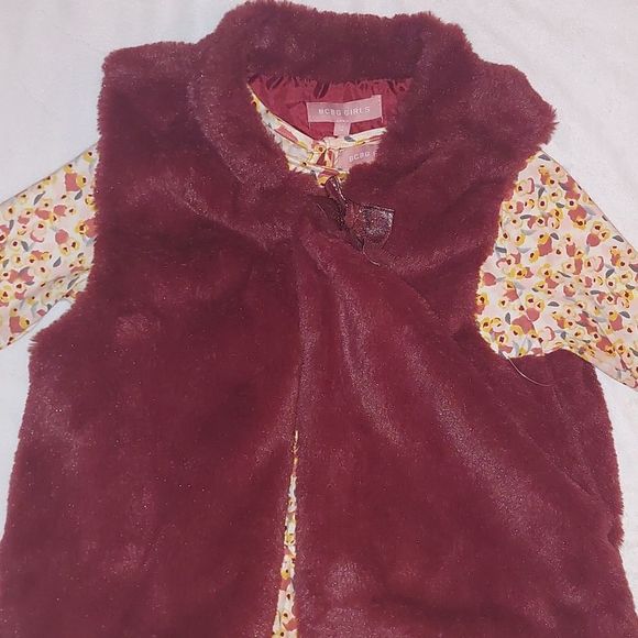 NEW BCBG Girls Dress & Furry Vest - Picture 2 of 5